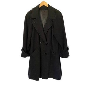 Regency Cashmere Pea Coat Union Vintage Label Womens Size 6 Black 11129